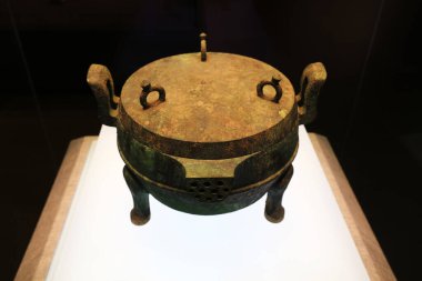 Shijiazhuang, Çin - 10 Ekim 2018: Çin asker heykeli bir müzede, Shijiazhuang City, Hebei Eyaleti, Çin