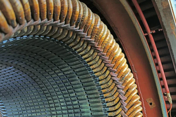 Large explosion-proof motor coil closeup of photo