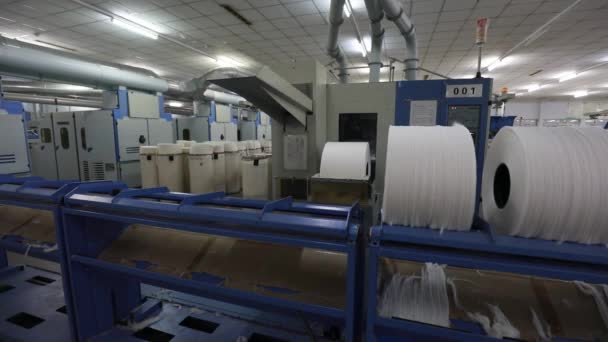 生产线上的棉纱 — 图库视频影像