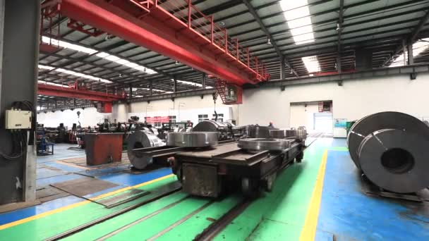 Carro Ferroviário Operação Linha Produção Tira China — Vídeo de Stock