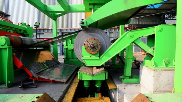 Demir Çelik Şirketi Nde Çelik Şerit Işleme Hattı — Stok video