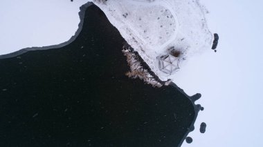 Buz ve kar, hava fotoğrafları.