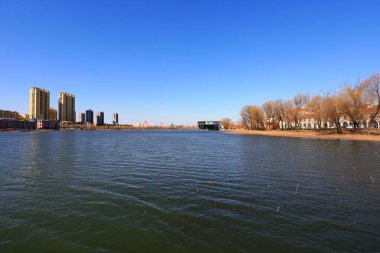 Kuzey Çin, deniz kenti mimari manzarası.