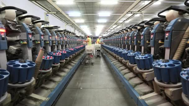 中国河北省阮南县 2020年4月20日 女工在生产线上辛勤劳作 — 图库视频影像