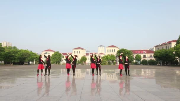 Państwo Luannskie Prowincja Hebei Chiny Maja 2020 Panie Ćwiczą Taniec — Wideo stockowe