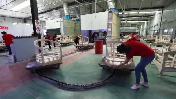 Paese Luannano Provincia Hebei Cina Maggio 2020 Lavoratori Una Linea — Video Stock