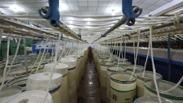 Spinning Machinery Equipment Spinning Mill North China — Stock Video