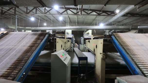 Maszyny Wyposażenie Linii Produkcyjnej Wyrobów Bawełnianych Północne Chiny — Wideo stockowe
