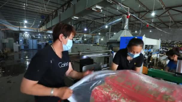 Luannan County Hebei Province China June 2020 Workers Busy Cotton — Stock Video