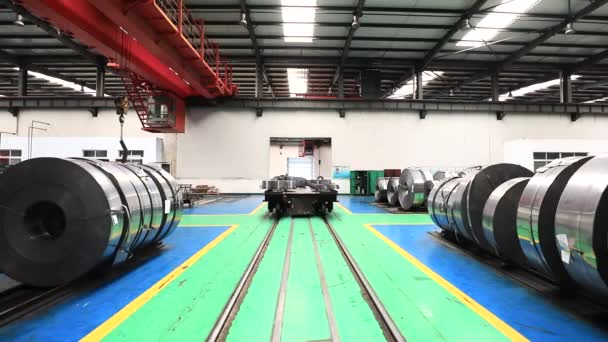 Железнодорожный Вагон Эксплуатации Линии Производству Полос Китай — стоковое видео