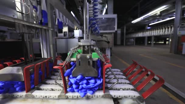 Línea Producción Embalaje Automático Guantes Nbr Norte China — Vídeos de Stock