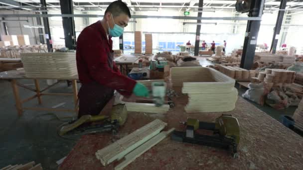 Luannan County Provinsi Hebei China Mei 2020 Pekerja Pada Jalur — Stok Video