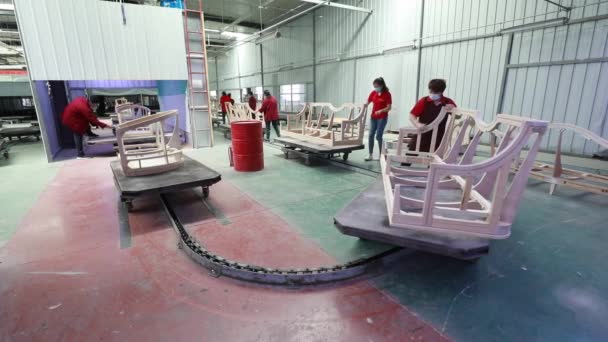 Luannan County Província Hebei China Maio 2020 Trabalhadores Uma Linha — Vídeo de Stock