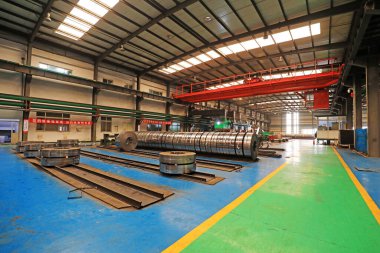 Rulo şerit Kuzey Çin 'deki üretim atölyesinde.