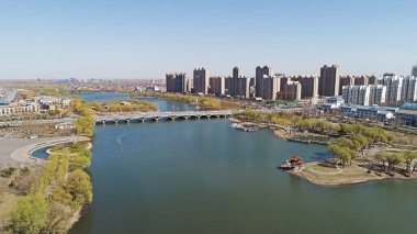 Rıhtım Kenti, mimari manzara, hava fotoğrafları, Kuzey Çin