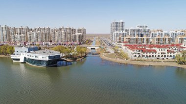 Rıhtım Kenti, mimari manzara, hava fotoğrafları, Kuzey Çin