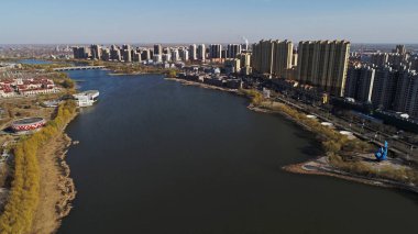 Rıhtım Kenti, mimari manzara, hava fotoğrafları, Kuzey Çin