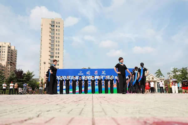Luannan County Provincia Hebei China Agosto 2020 Espectáculo Cheongsam Femenino — Foto de Stock