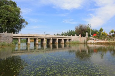Çin geleneksel taş köprü mimarisi manzarası, Kuzey Çin