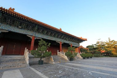 Pekin, Çin - 4 Ekim 2020: Pekin 'deki Taimiao tapınağının mimari manzarası