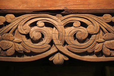 Çin geleneksel ahşap oymacılığı el sanatları Kuzey Çin 'de bir parkta