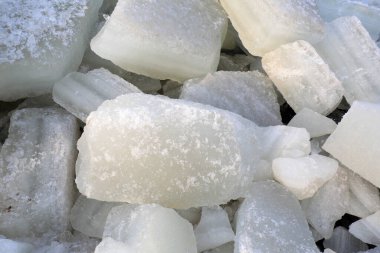 Buz Kuzey Çin 'de bir buz mahzenine yığılmış.