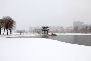 Kuzey Çin 'in kış manzarası