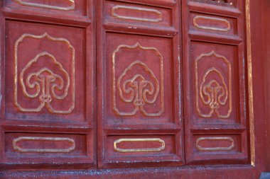 Cennetin tapınağında klasik ahşap pencere kafesi, Pekin