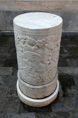 Yazlık sarayda beyaz mermer taş oymalar, Pekin, Çin