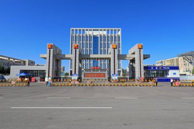 LUANNAN COUNTY, Hebei Eyaleti, Çin - 16 Eylül 2020: LUANNAN COUNTY 'deki 1 numaralı ortaokulun mimari manzarası