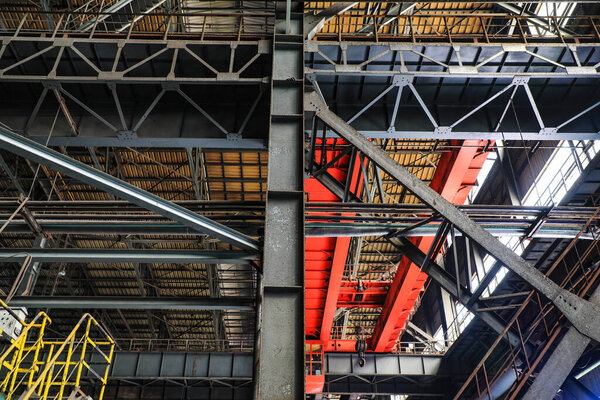 Steel beam truss of a steel company factory building