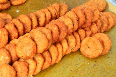 Çin usulü kızarmış pasta, yakın plan fotoğraf.