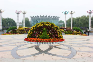 BEIJING - 23 Ekim: Bahçe peyzaj mimarisi, 23 Ekim 2014, Pekin, Çin