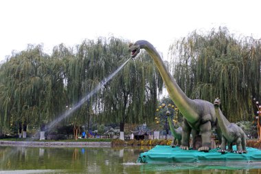 BEIJING - 23 Ekim: Dinozor modeli 23 Ekim 2014 tarihinde, Pekin, Çin