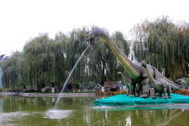 BEIJING - 23 Ekim: Dinozor modeli 23 Ekim 2014 tarihinde, Pekin, Çin