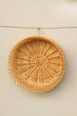 Hasır örgü malzemeleri, fotoğrafa yakın çekim.