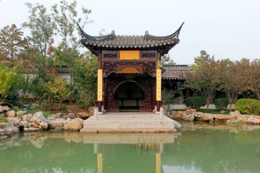 BEIJING - 23 Ekim: Çin mimari tarzı bir pavyon, 23 Ekim 2014, Pekin, Çin