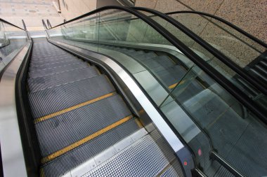 Cam otomatik asansör, fotoğrafa yakın çekim.