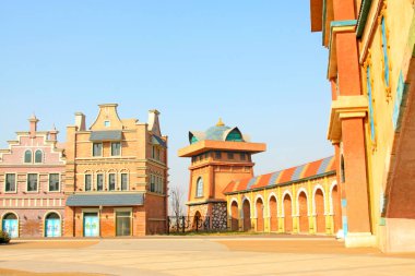 FENGNAN ŞEHRİ - 18 Kasım 2014 'te bir parkta Avrupa peyzaj mimarisi, Fengnan şehri, Hebei Eyaleti, Çin