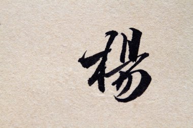 Geleneksel Çin kaligrafisi çalışıyor, fotoğrafa yakın çekim.