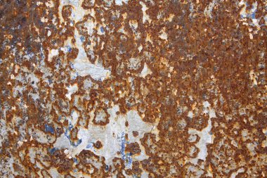 Oksitlenme paslanma, paslanma, çelik plaka, fotoğrafa yakın çekim.