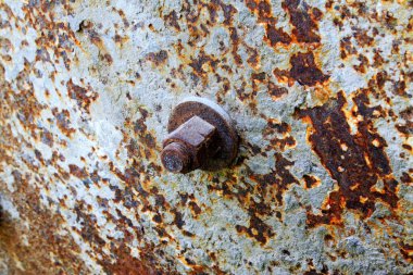 Oksitlenme paslanma, metal vida, fotoğrafa yakın çekim.