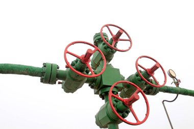 Petrol boru hattı kontrol el ve basınç göstergesi, phot 'a yakın çekim