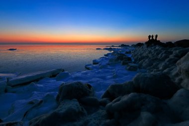 Fotoğrafçılar deniz manzarası, Beidaihe, Çin