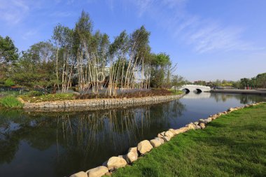 Tangshan, Chin 'deki South Lake Park manzarası.