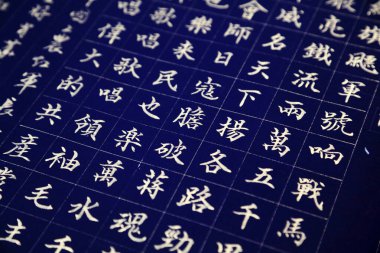 Çin geleneksel fırça kaligrafisi fotoğrafın kapanışı