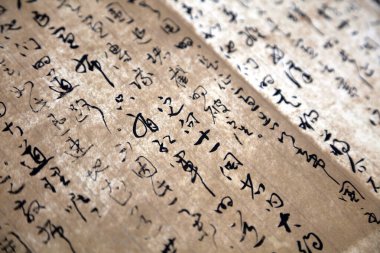 Geleneksel Çin kaligrafik fotoğraf kapanışı