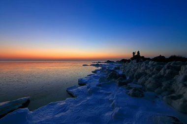 Beidaihe China 'nın deniz manzarası, yakın plan fotoğrafı.