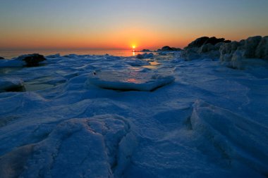 Beidaihe China 'nın deniz manzarası, yakın plan fotoğrafı.