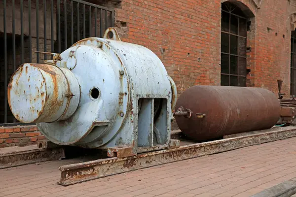 stock image abandoned mechanical equipment, closeup of phot